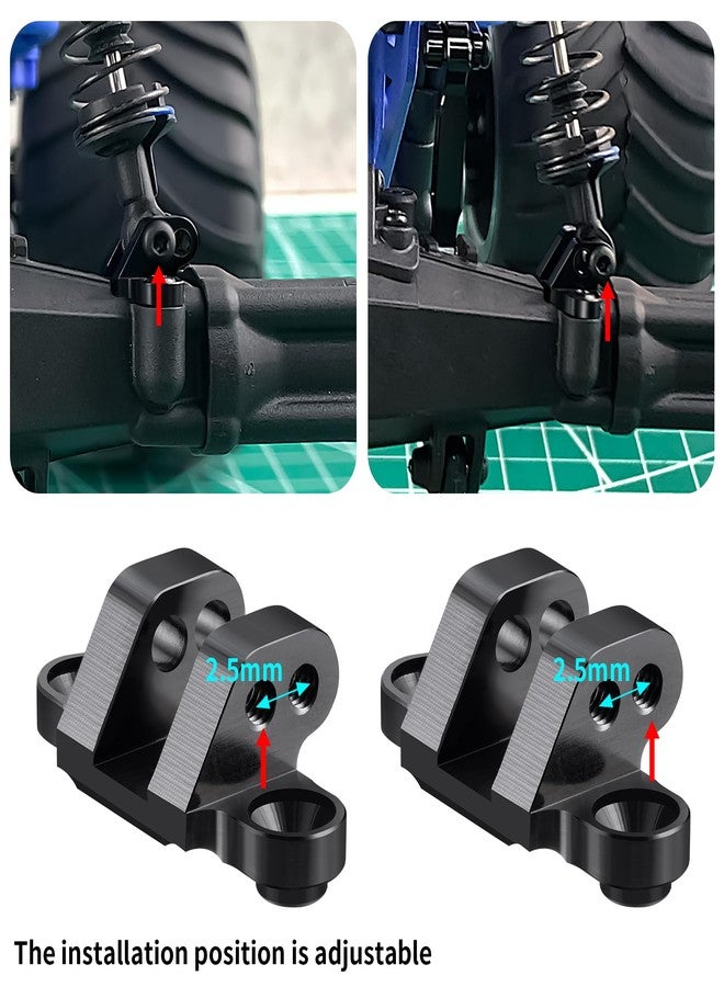 MORFUM 4PCS RC Adjustable Aluminum Alloy Lower Shock Absorber Mount Bracket Compatible with LOSI 1/18 Mini LMT 4X4 Brushed Monster Truck RTR Suspension Link Lower Mount Set Upgrade Parts - Image 2